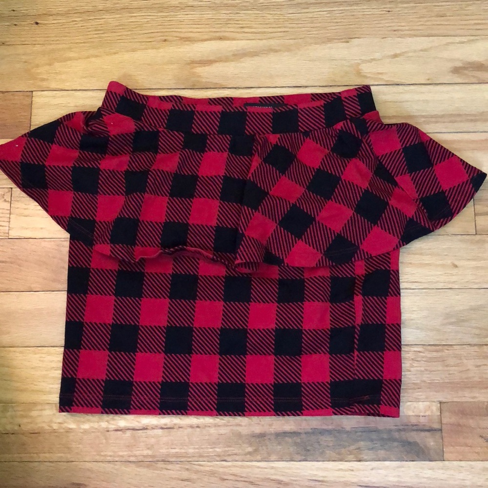 Plaid peplum skirt